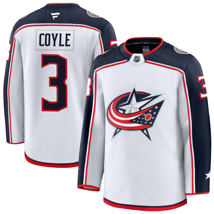 Charlie Coyle Columbus Blue Jackets 2025 Away Jersey - White 1 Charlie Coyle Columbus Blue Jackets 2025 Away Jersey - White