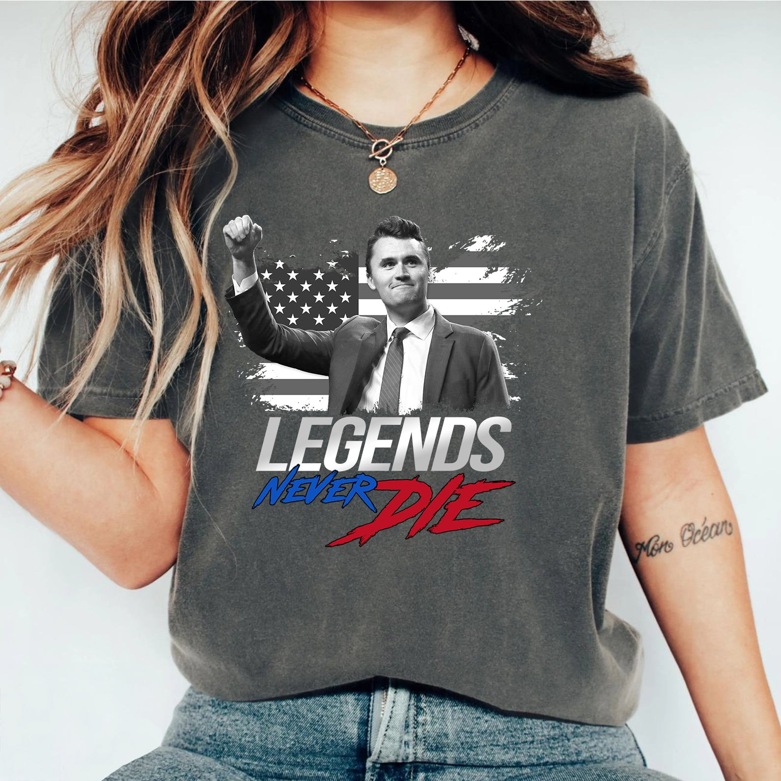 Charlie Kirk Merch Charlie Kirk Legends Never Die Shirt Freedom T-Shirt Gifts For Mom