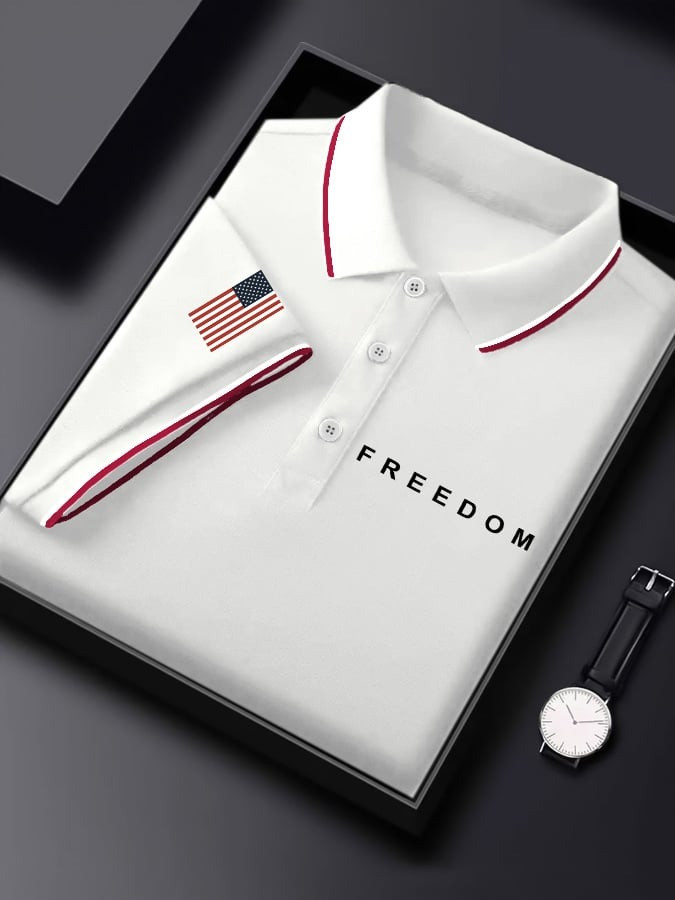 Charlie Kirk Merch Freedom Polo Shirt Charlie Kirk TPUSA Merch Gifts For MAGA Supporters