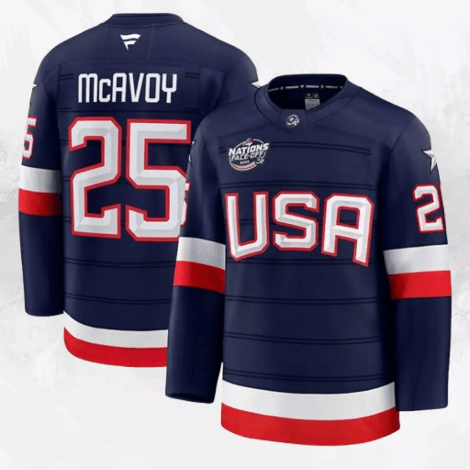 Charlie McAvoy USA 2025 4 Nations Face-Off Stitched Navy Jersey