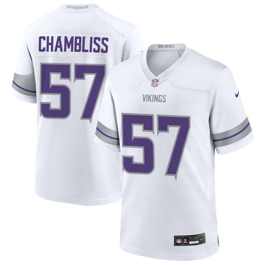 Chaz Chambliss Minnesota Vikings 2025 Alternate Game Jersey - White