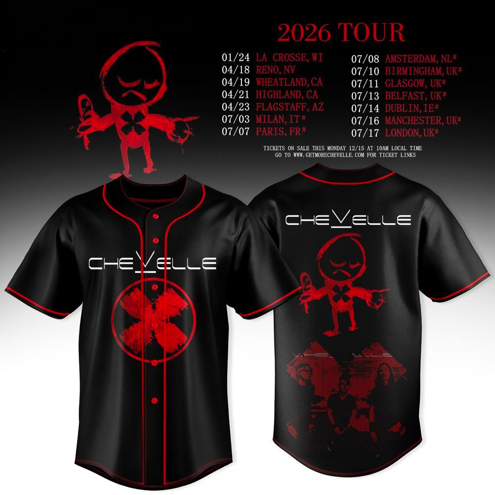 Chevelle 2026 Tour Baseball Jersey Chevelle Merch Gifts For Rock Band Fans