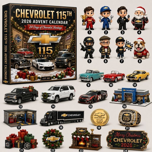 Chevrolet Car 115Th Anniversary 2026 Advent Calendar Christmas Ornaments Gift For Husband - Image 2