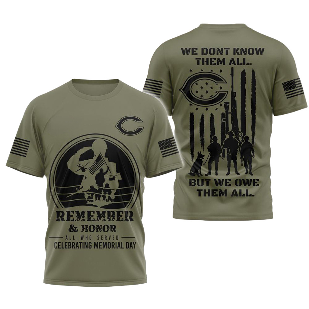 Chicago Bears 2026 NFL Celebrating Memorial Day T-Shirt Chicago Bears Merch Gifts For Veteran