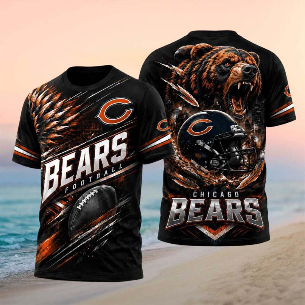 Chicago Bears Bear Mascot Football Graphic Shirt Bears Merch Presents For Football Fans