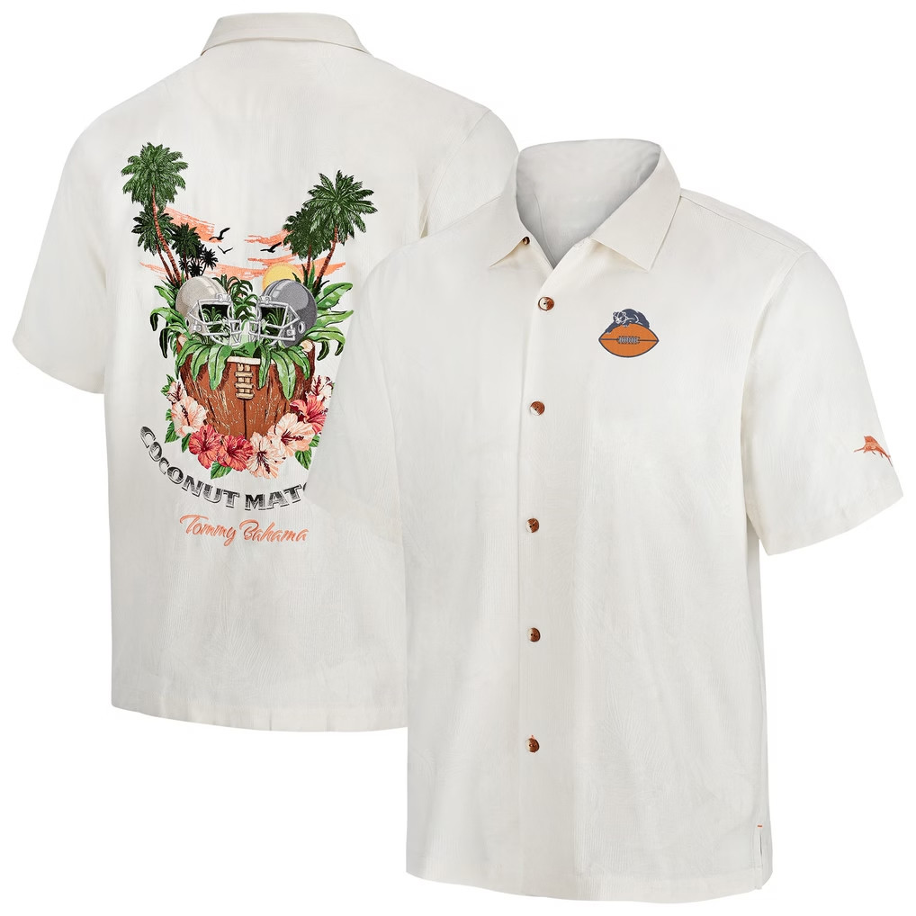 Chicago Bears Merch 2026 Bears Tommy Bahama Coconut Matchup Camp Throwback Hawaiian Shirt