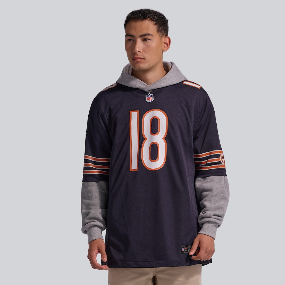 Chicago Bears Merch - Men's Caleb Williams Player Game Jersey, Navy  - Football Related Gift Ideas