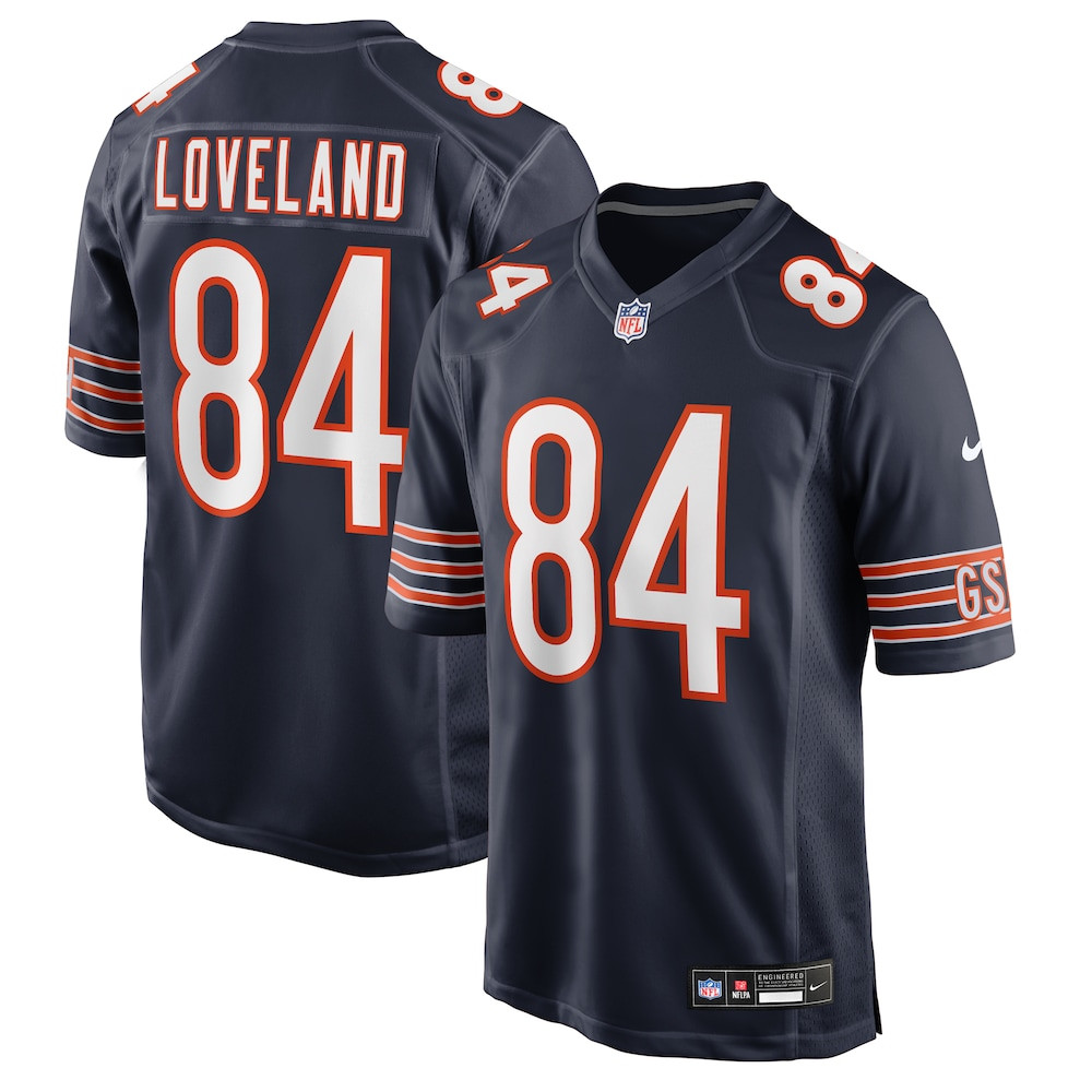 Chicago Bears Merch - Men's Colston Loveland Team Game Jersey, Navy - Football Christmas Gift Ideas