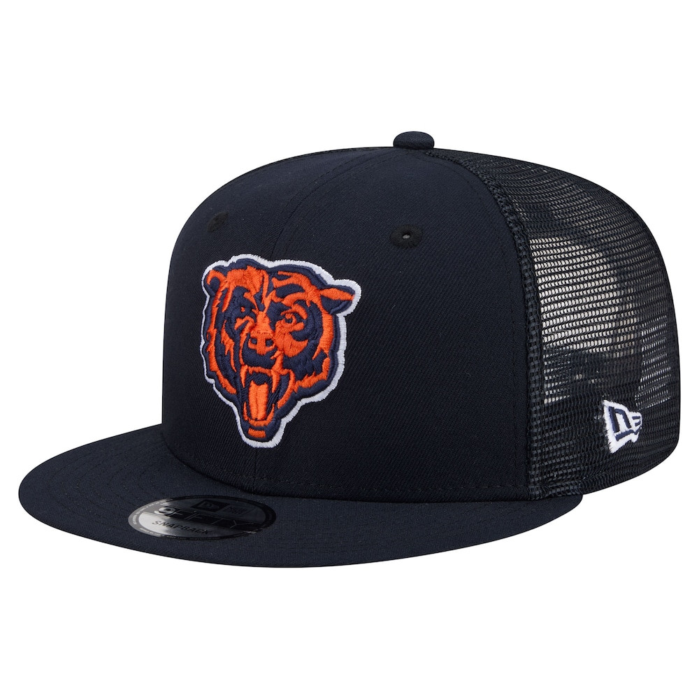 Chicago Bears Merch - Men's Core Team 9FIFTY Trucker Snapback Hat, Navy - New Era - Presents For Football Fans