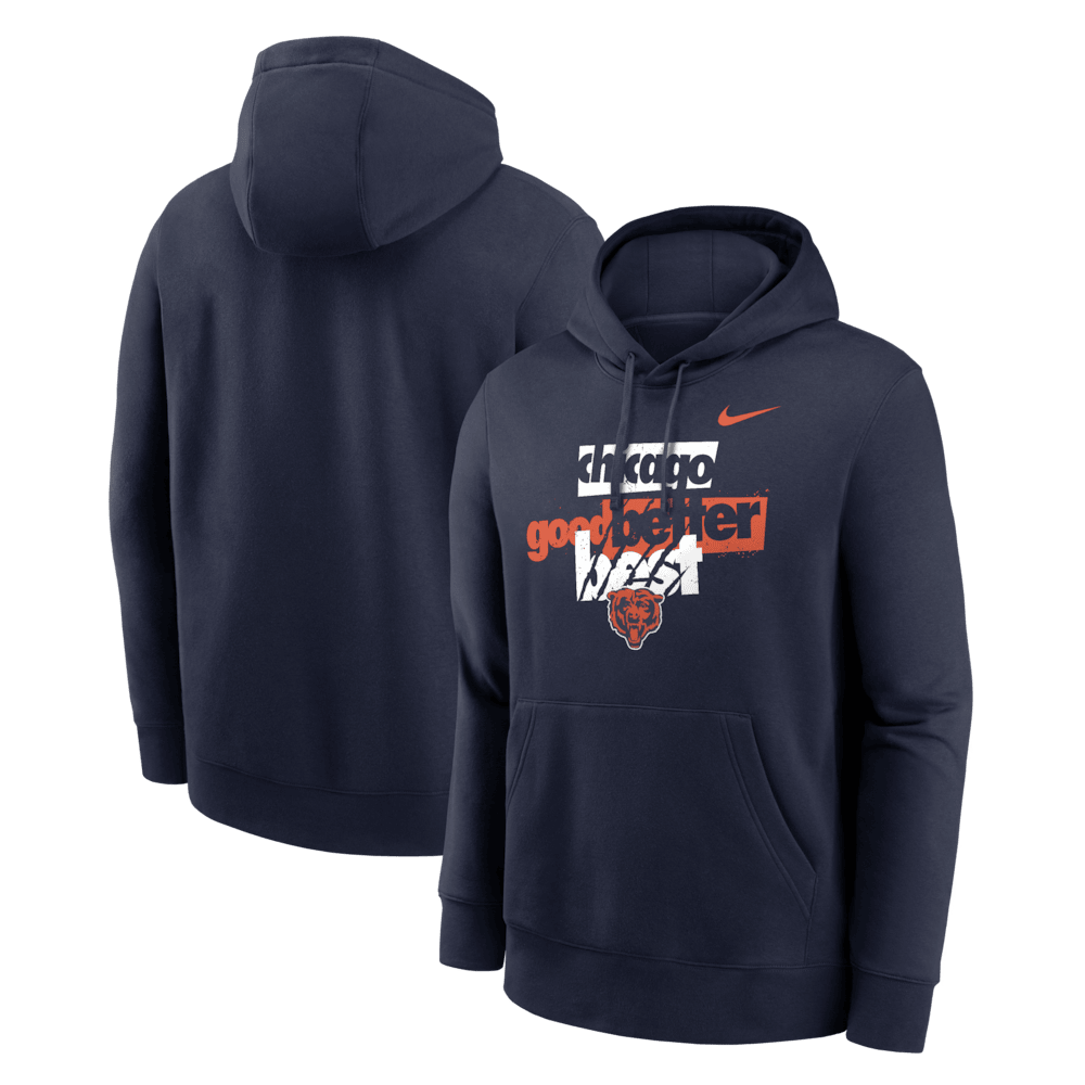 Chicago Bears Merch - Men's Good, Better, Best Club Hoodie, Navy - Gifts For American Football Fans
