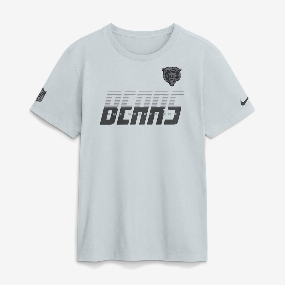 Chicago Bears Merch - Men's Platinum Sideline Dri-FIT T-Shirt - Best Presents For Football Lovers