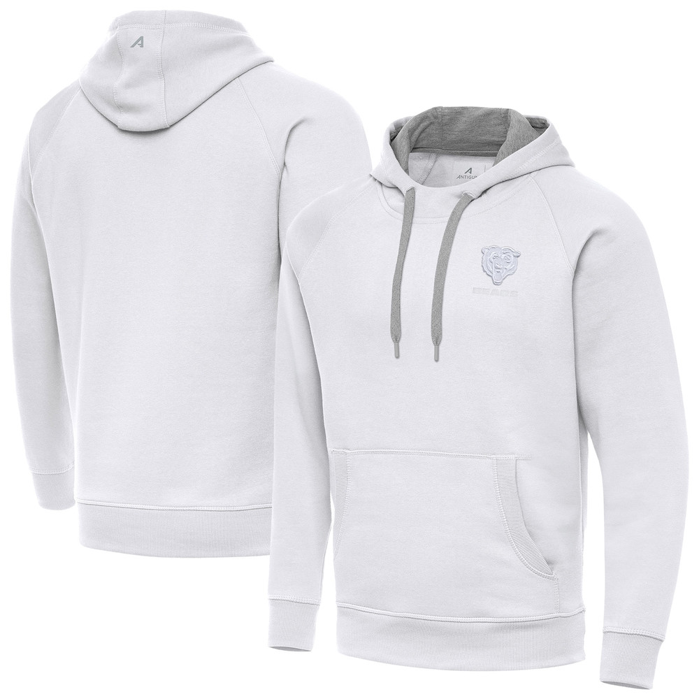 Chicago Bears Merch - Men's Victory Pullover Hoodie, White - Antigua - Good Football Gifts
