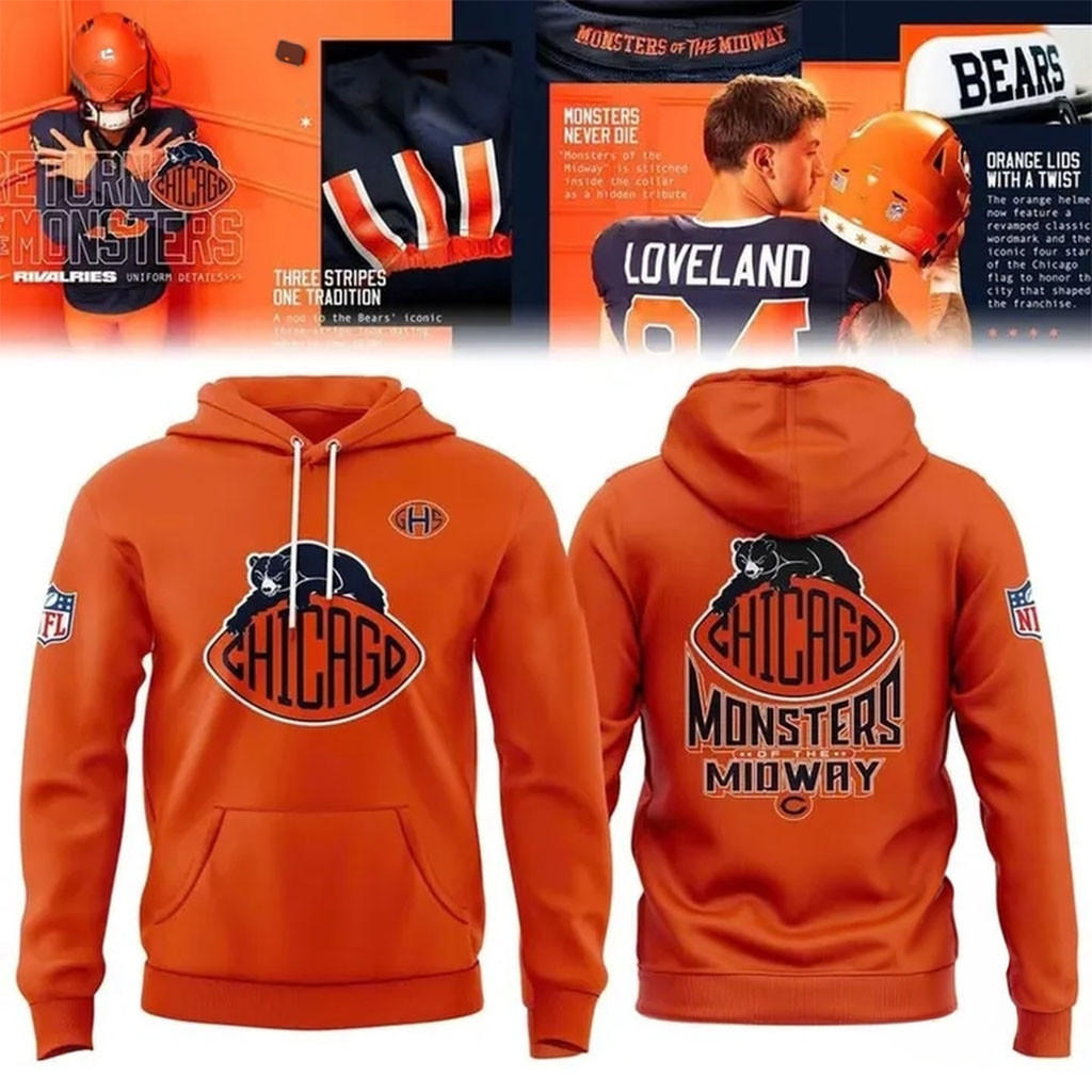 Chicago Bears Return Of The Monsters 2026 Orange Hoodie Chicago Bears Merch Gift For Fans