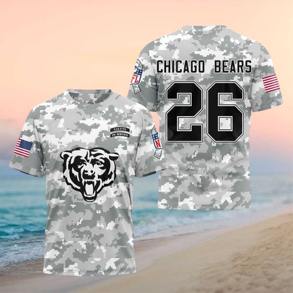 Chicago Bears Salute To Service Camo Shirt 2026 Chicago Bears Merch Football Lover Gifts