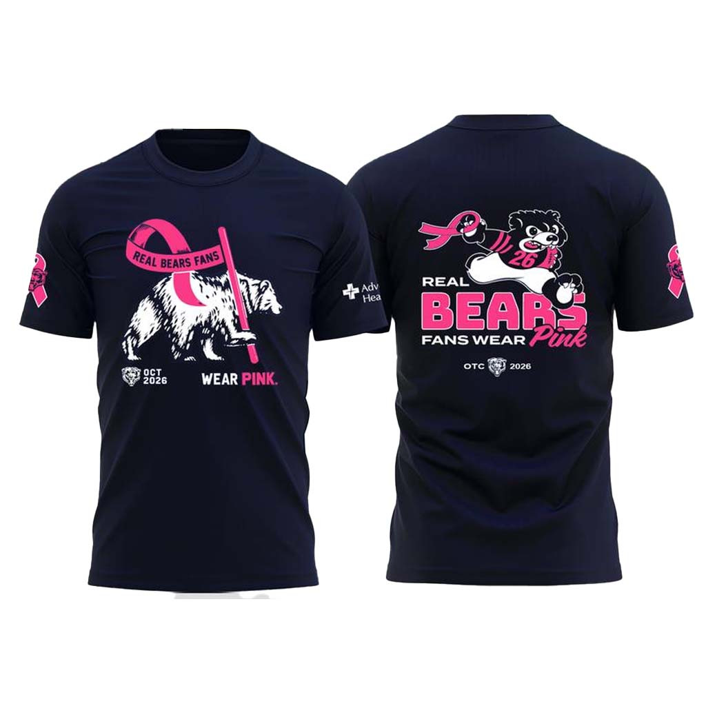 Chicago Bears X Breast Cancer Awareness Merch Real Bears Fans Wear Pink T-Shirt Gift For Fans