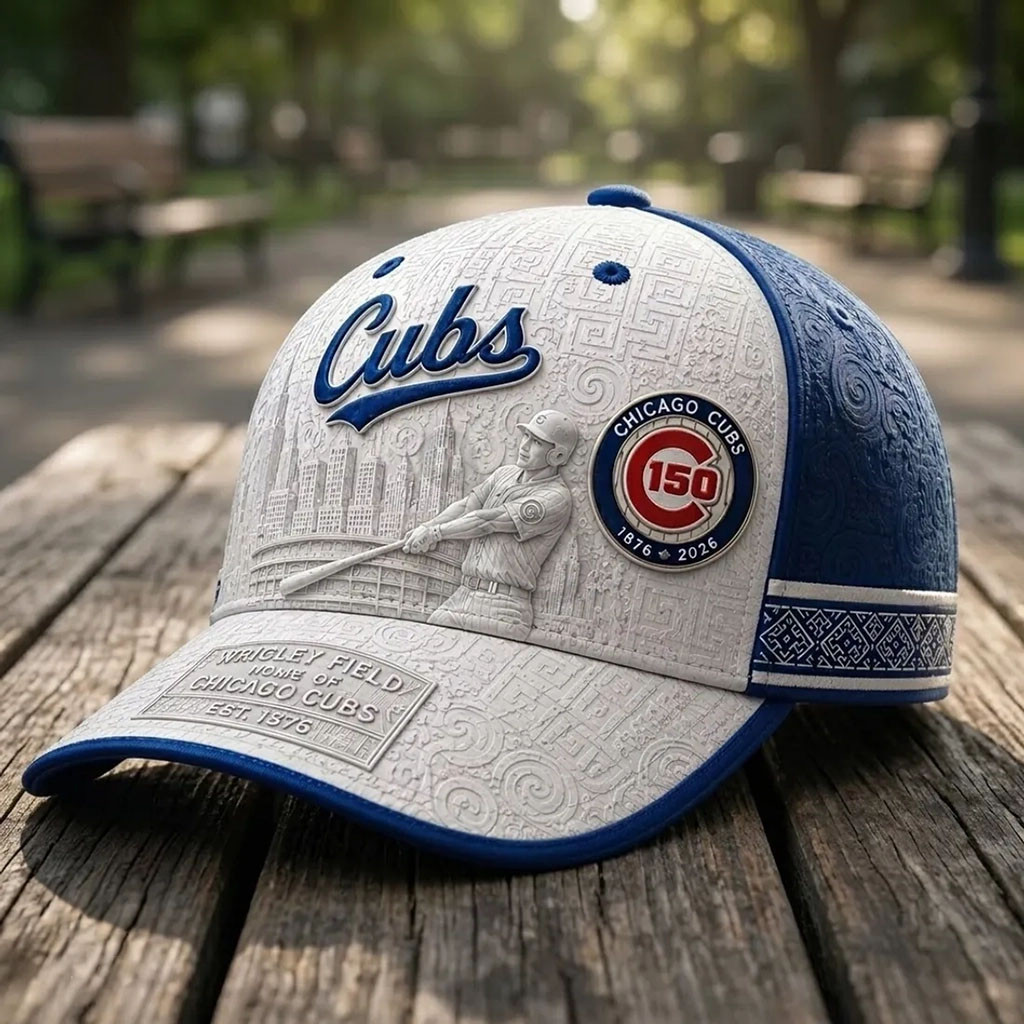 Chicago Cubs 150th Anniversary Baseball Cap Cubs Merch Gift Ideas For Baseball Fans