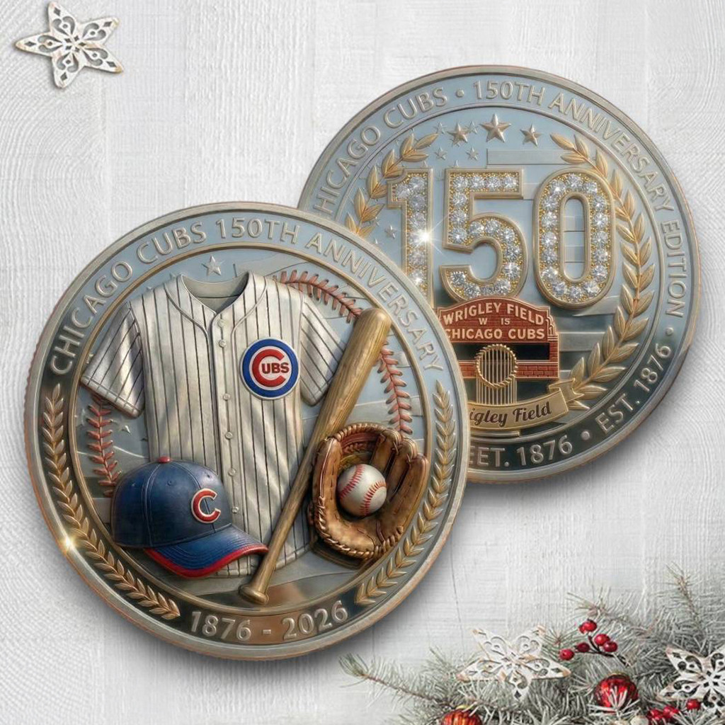Chicago Cubs 1876-2026 150th Anniversary Commemorative Coin Cubs Merch Gifts For Baseball Fans