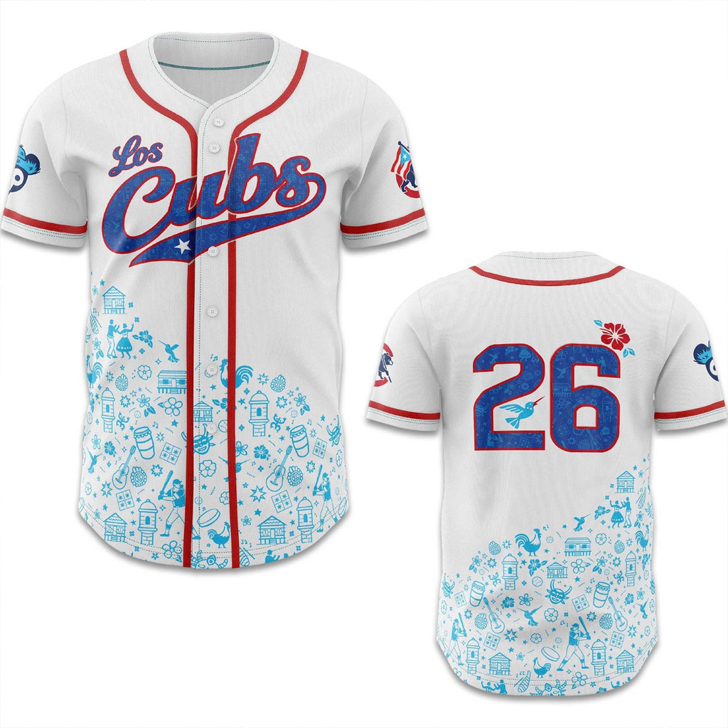 Chicago Cubs Hispanic Heritage 2026 Night White Baseball Jersey Chicago Cubs Merch Fan Gifts