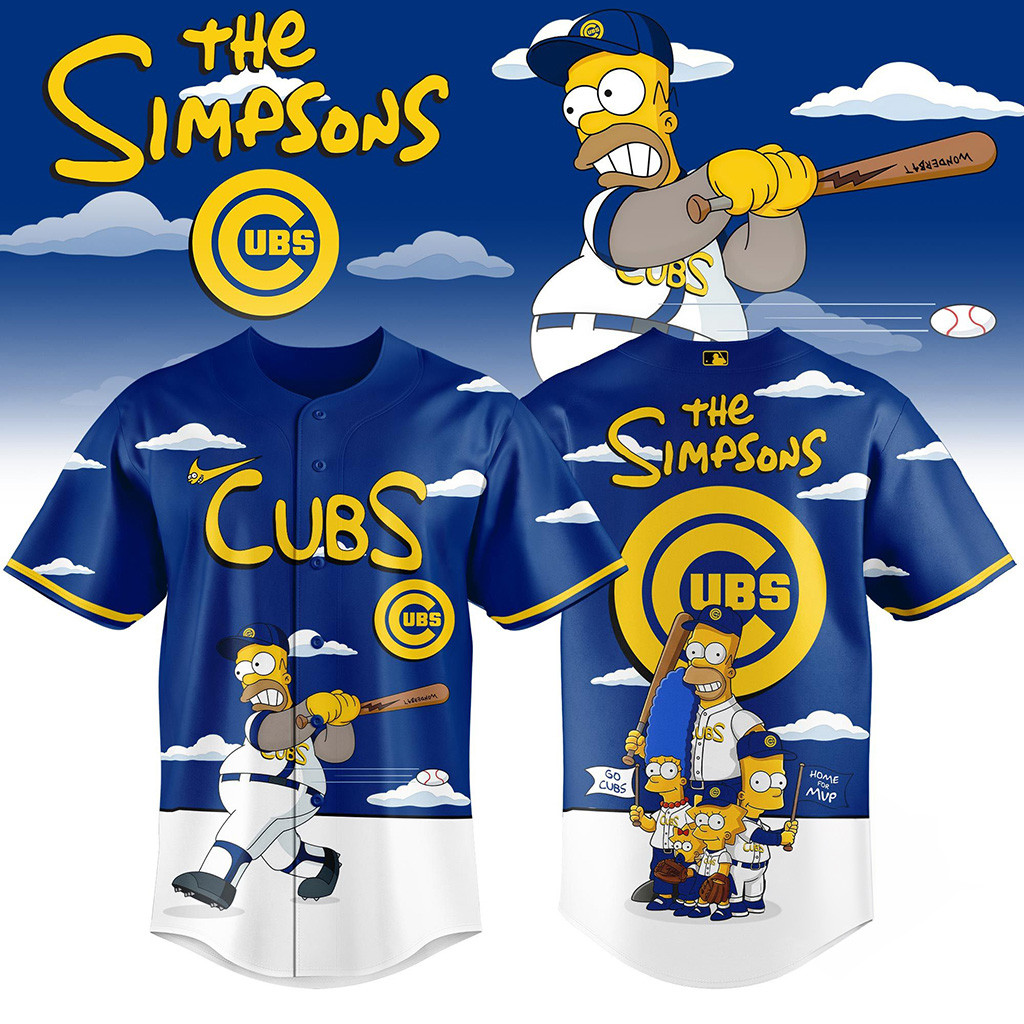 Chicago Cubs The Simpsons Baseball Jersey Cubs Merch Gifts For Baseball Fans