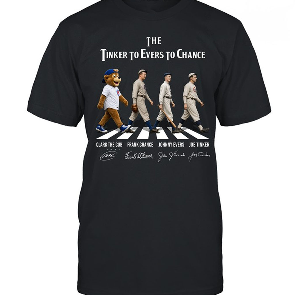 Chicago Cubs Tinker To Evers To Chance Abbey Road Baseball Legends T-Shirt Chicago Cubs Merch