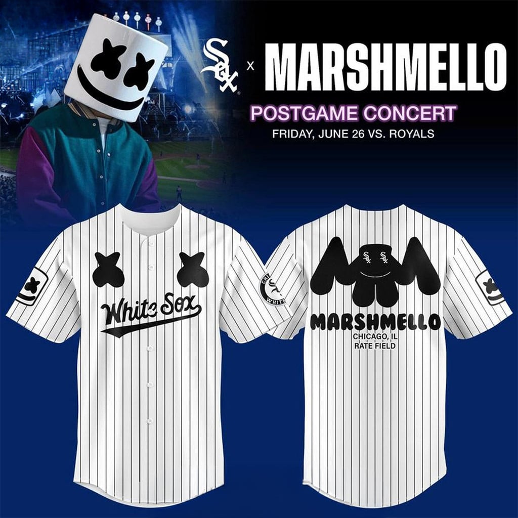 Chicago White Sox X Marshmello Postgame Concerts 2026 Striped Baseball Jersey White Sox Merch