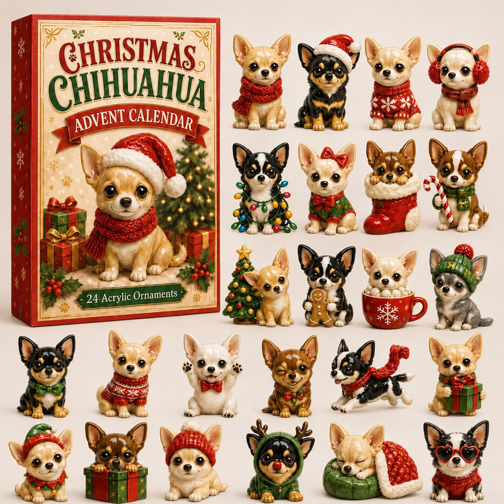 Chihuahua Advent Calendar 2026 24 Days Christmas Tree Ornaments Chihuahua Lovers Holiday Gift