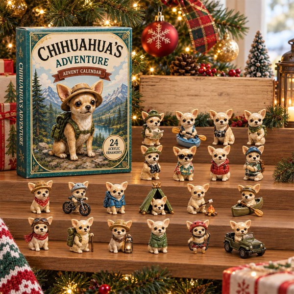 Chihuahua Outdoor Advent Calendar 2026 24 Days Xmas Tree Ornaments Dog Lovers Holiday Gift - Image 2