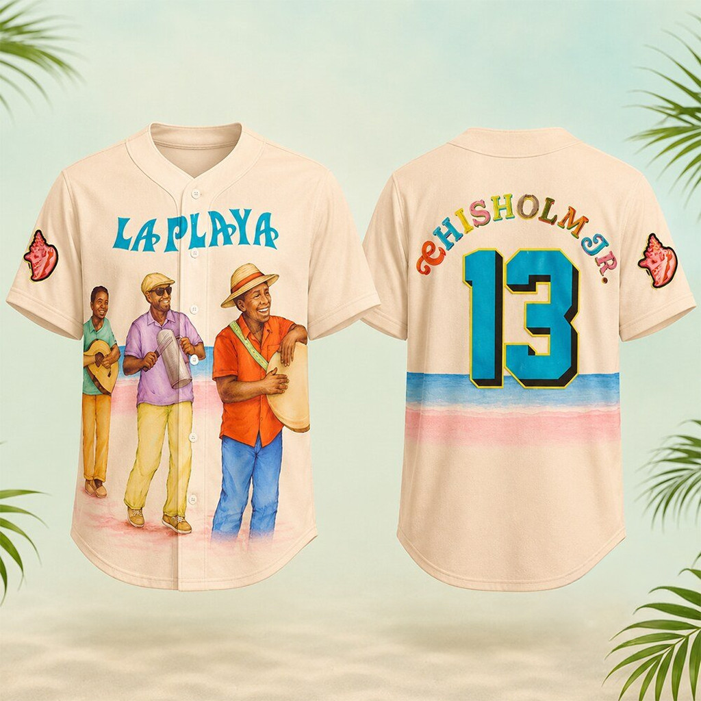 Chisholm Jr La Playa Beach Connect Series Baseball Jersey Summer Gift For Friends
