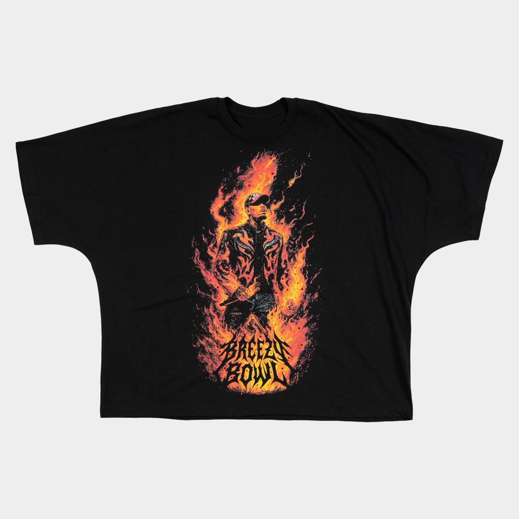 Chris Brown Merch 2026 Breezy Bowl Flame Cropped Shirt Breezy Bowl Merch Gifts For Music Lovers'