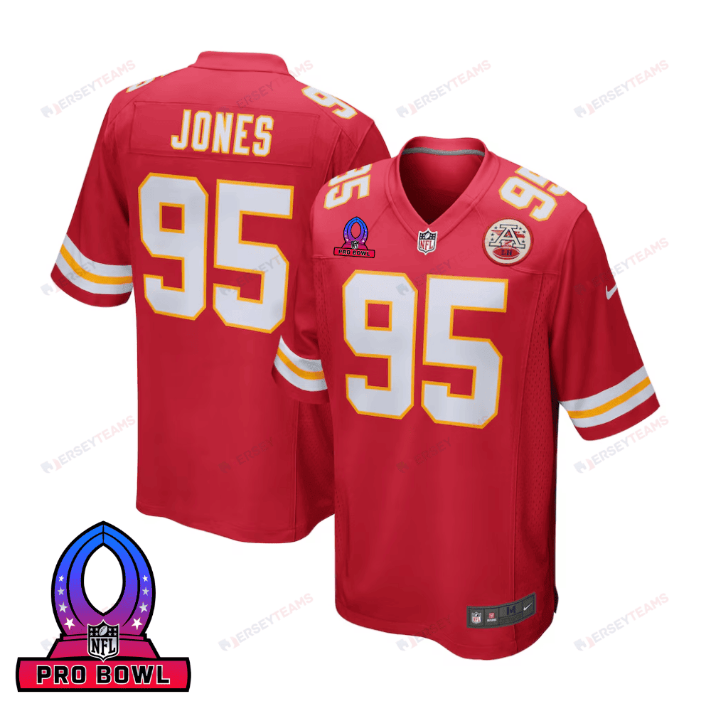 Chris Jones Kansas City Chiefs 2025 Pro Bowl Patch Game Men Jersey - Red