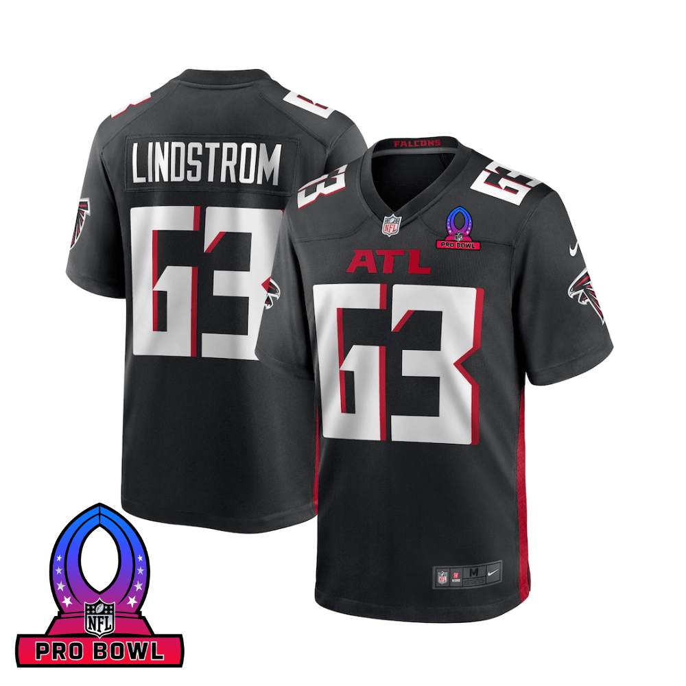Chris Lindstrom Atlanta Falcons 2025 Pro Bowl Patch Game Men Jersey - Black