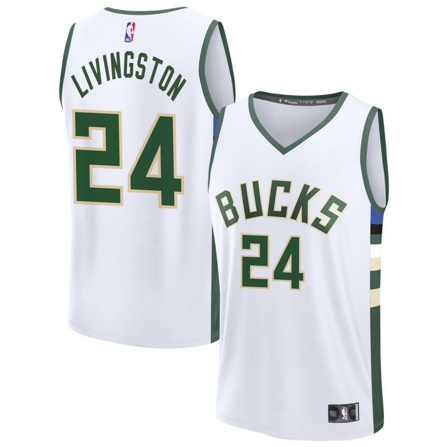 Chris Livingston Milwaukee Bucks 2025 Fast Break Association Edition Jersey - White