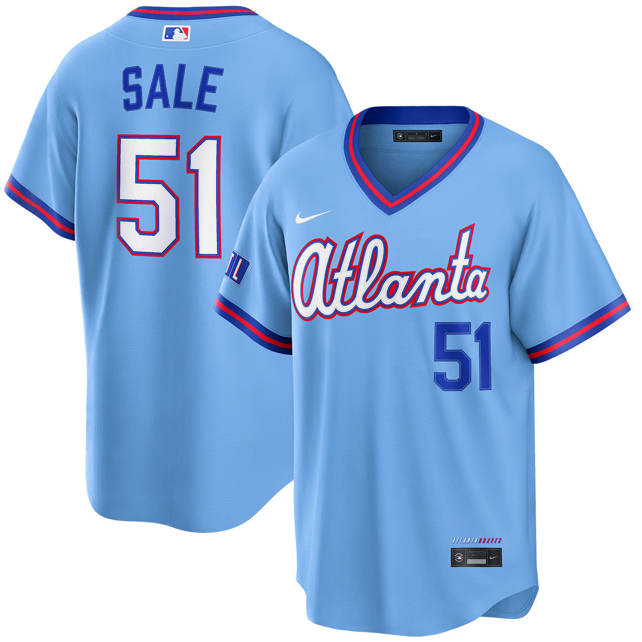 Chris Sale Atlanta Braves 2026 City Connect Stadium Jersey - Powder Blue