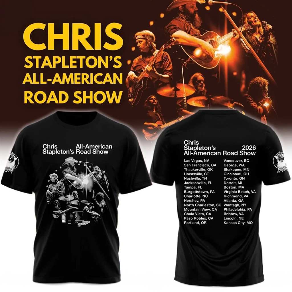 Chris Stapleton 2026 All American Road Show T-Shirt Chris Stapleton Merch Gifts