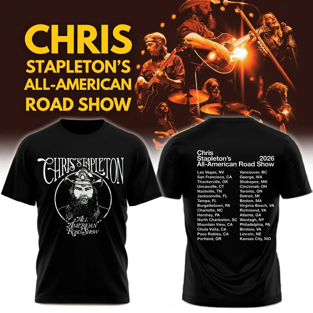 Chris Stapleton 2026 All American Road Show T-Shirt Chris Stapleton Merch Present Ideas