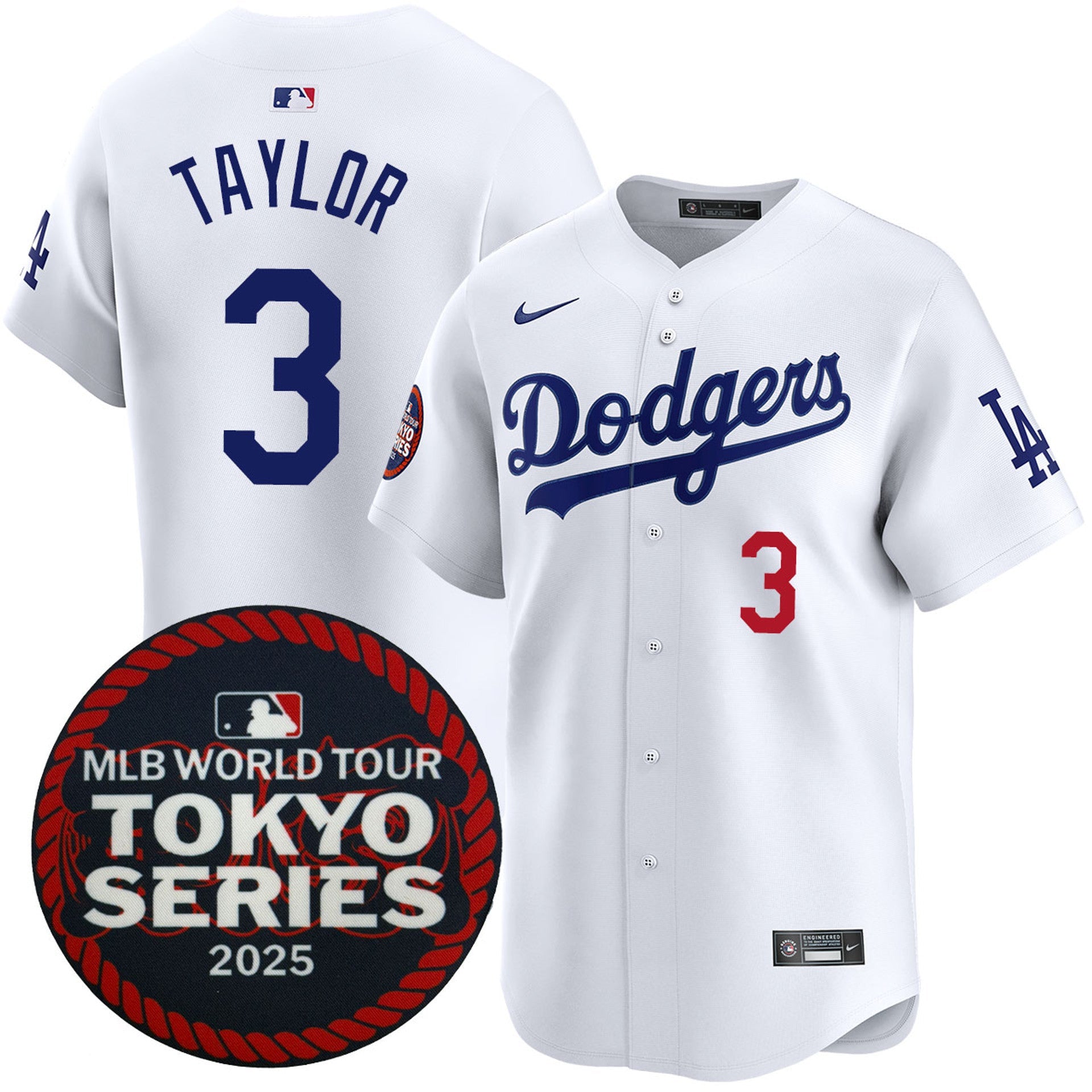 Chris Taylor Los Angeles Dodgers 2025 Home Tokyo Series Jersey - White