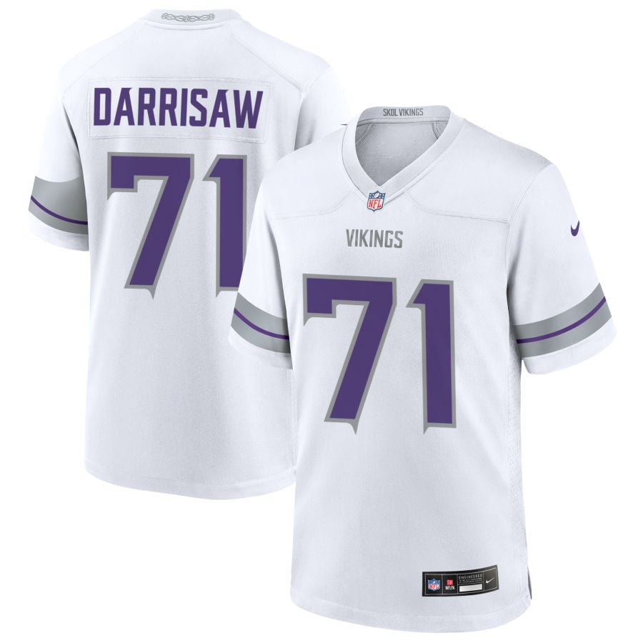 Christian Darrisaw Minnesota Vikings 2025 Alternate Game Jersey - White