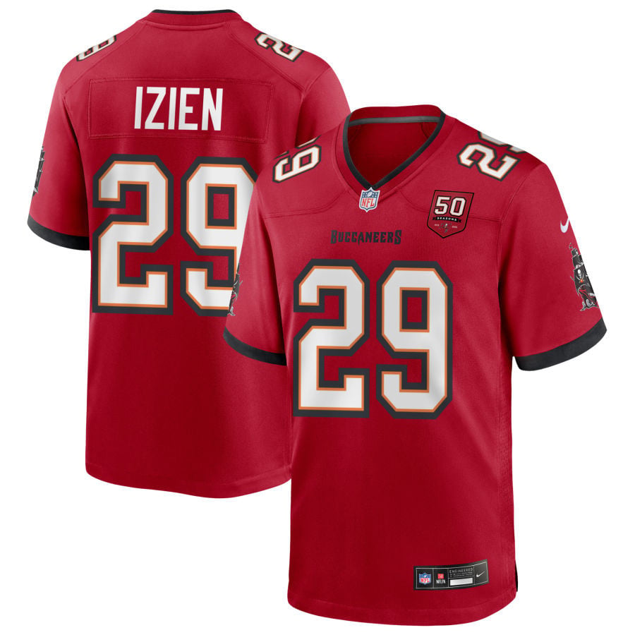 Christian Izien Tampa Bay Buccaneers 2025 50th Season Game Jersey - Red