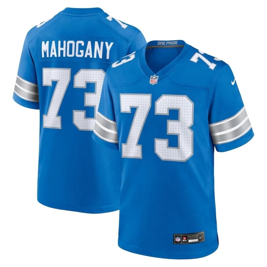 Christian Mahogany Detroit Lions 2025 Player Game Jersey - Blue