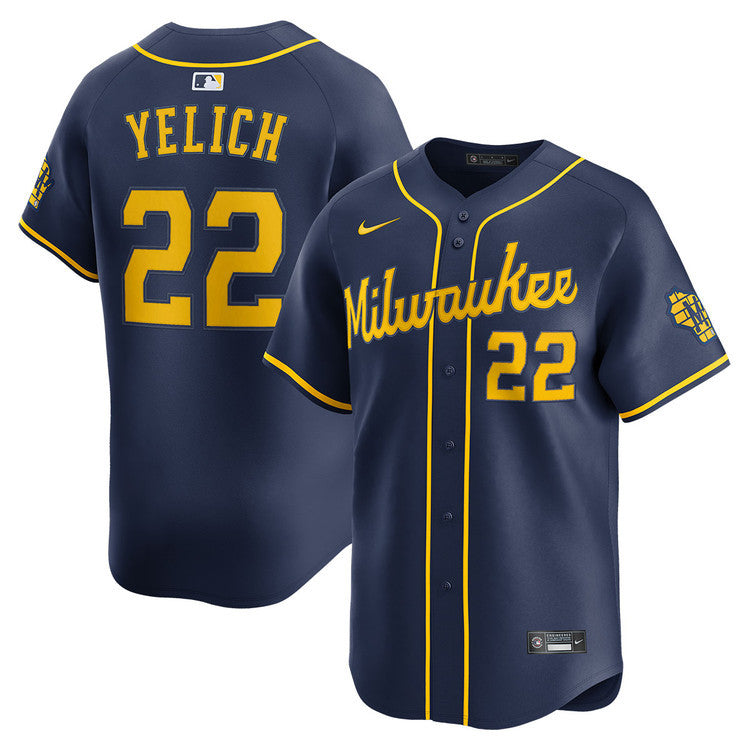 Christian Yelich Milwaukee Brewers 2025 Alternate Limited Jersey - Navy