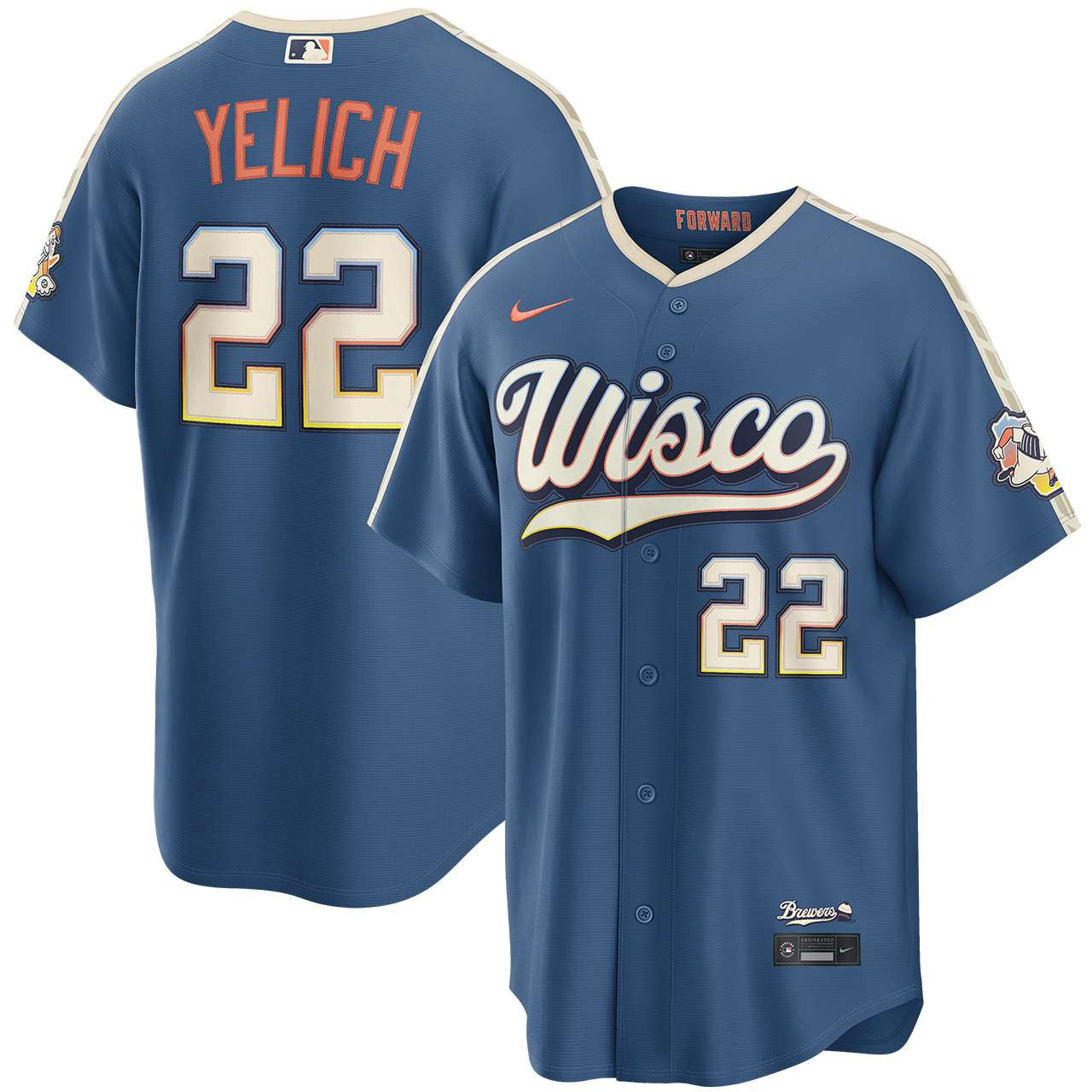 Christian Yelich Milwaukee Brewers 2026 City Connect Stadium Jersey - Mineral Blue