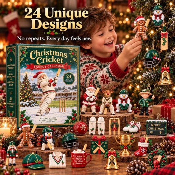 Christmas Cricket Advent Calendar 24 Days Of Surprises Xmas Decor GIft For Cricket Lovers - Image 2
