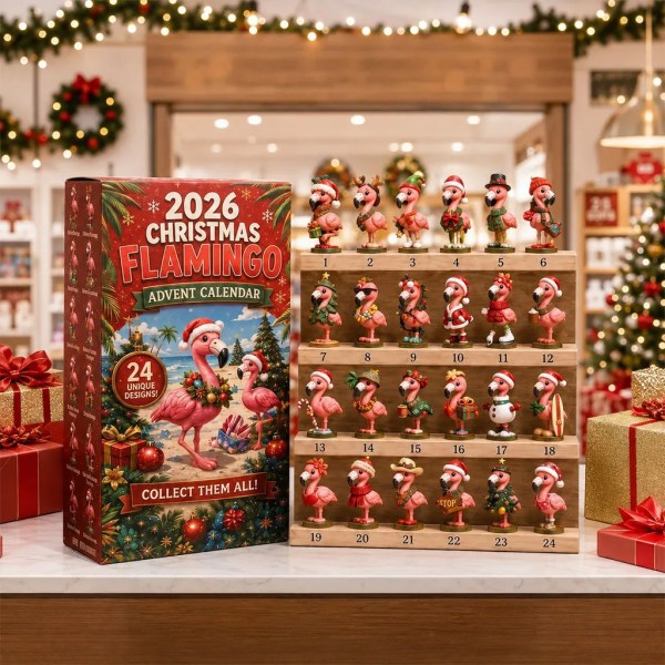 Christmas Flamingo Advent Calendar 24 Days Tropical Flamingo Countdown Box Best Xmas Gifts - Image 2
