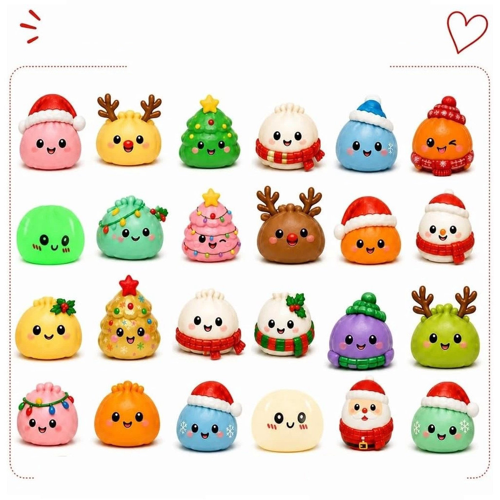Christmas Squishies Advent Calendar 2026 Dumpling Town Squishy Surprise Toys Gifts For Xmas - Image 2