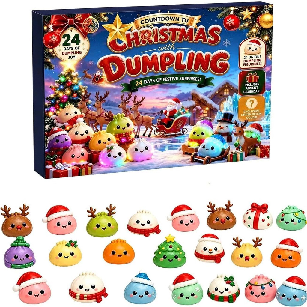 Christmas With Dumpling Advent Calendar 24 Day Of Festival Surprise Squishies Toys Countdown Box