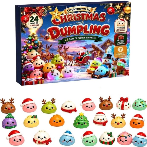 Christmas With Dumpling Advent Calendar 24 Day Of Festival Surprise Squishies Toys Countdown Box - Image 2