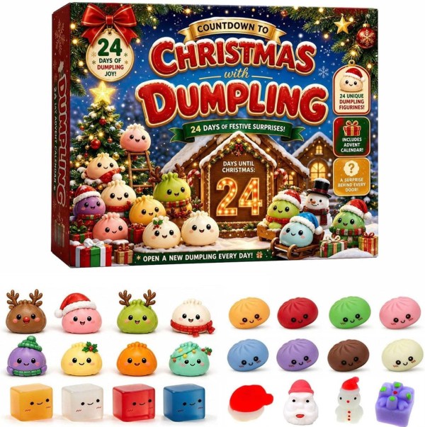 Christmas With Dumpling Advent Calendar 24 Days Squishy Toys Christmas Countdown Box Xmas Gifts - Image 2