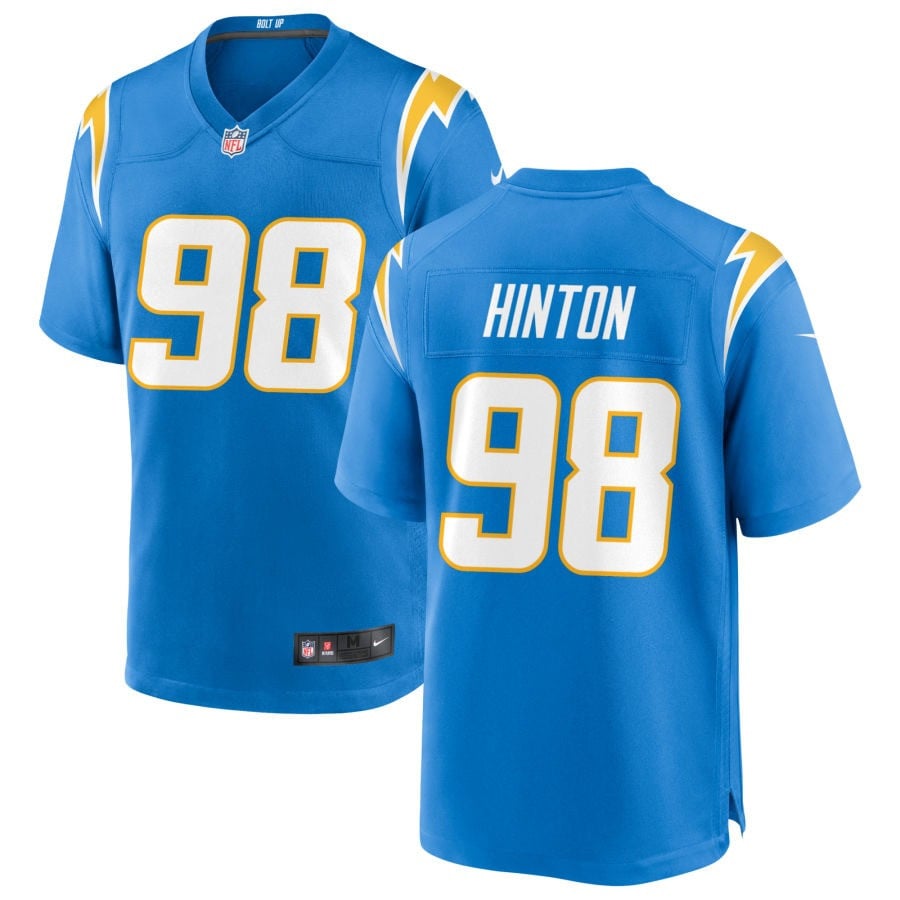 Christopher Hinton Los Angeles Chargers 2025 Game Jersey - Powder Blue