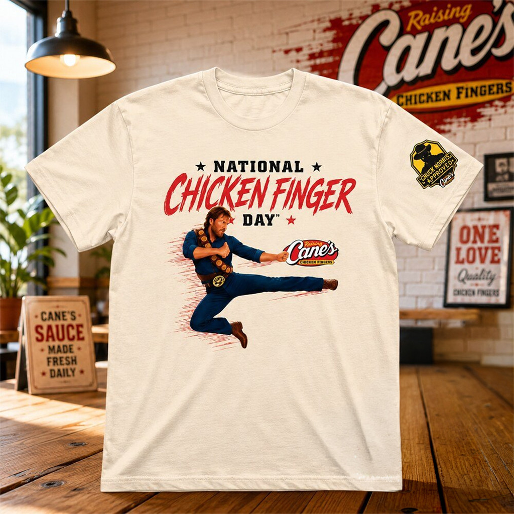 Chuck Norris X Raising Canes National Chicken Finger Day Shirt Gift Ideas For Husband