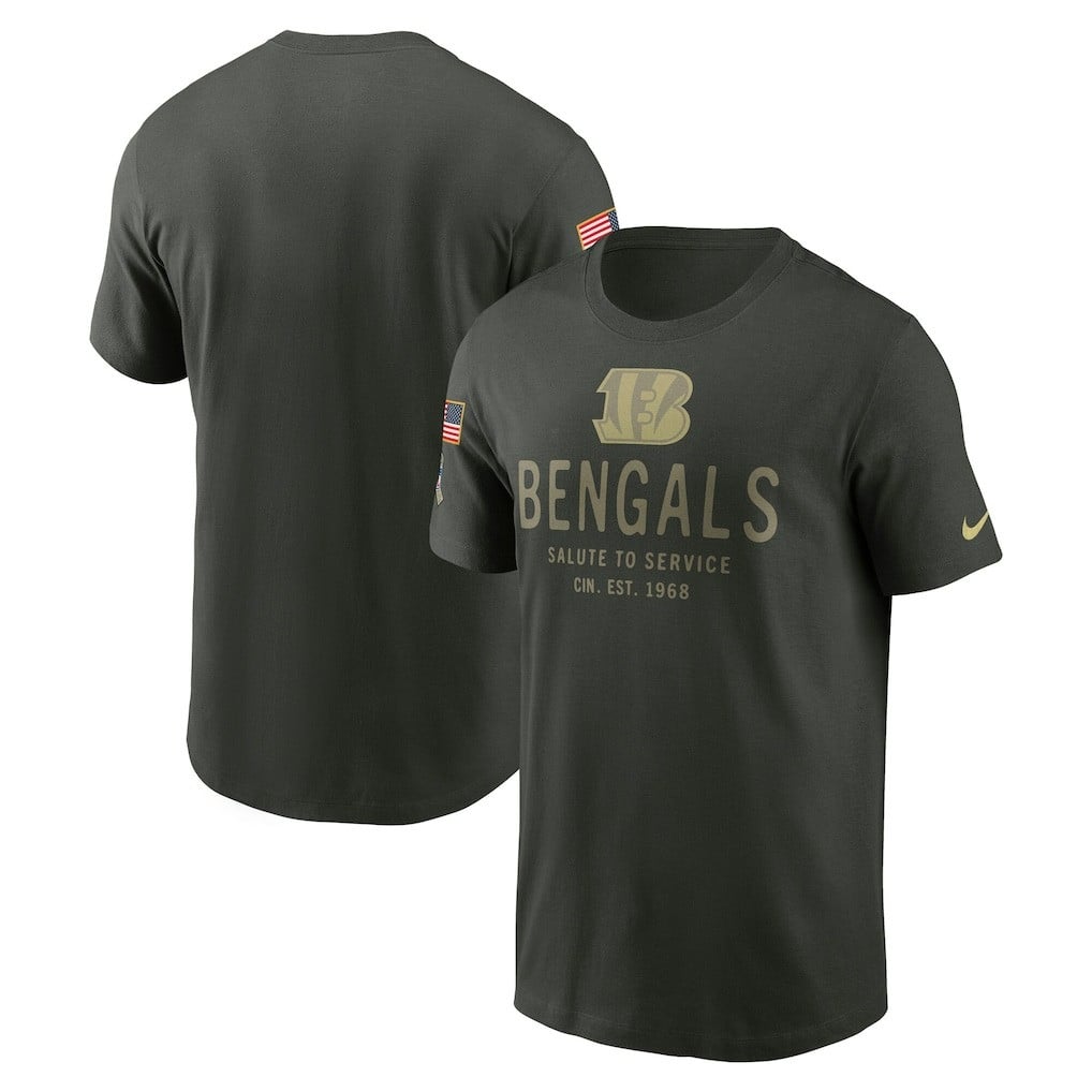 Cincinnati Bengals 2025 Salute to Service Sideline Primary Edge Dri-FIT T-Shirt - Forest Green